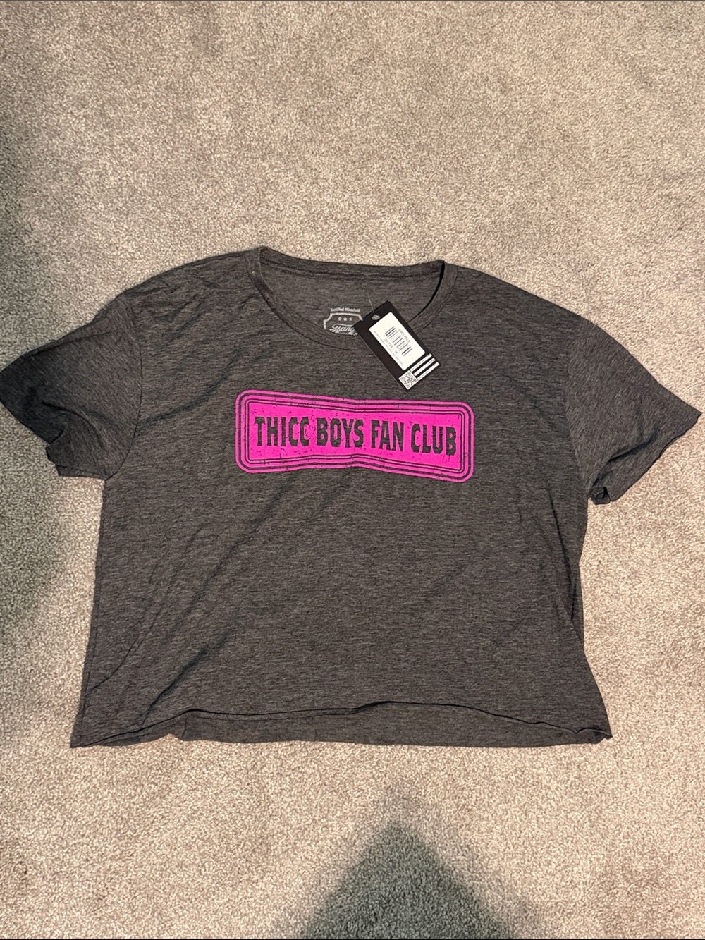 NWT Thicc Boys Fan Club crop tee sz XL